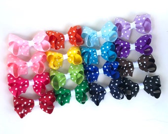 Polka dot hair bows - hair bows for girls, baby bows, toddler hair bows, boutique hair bows, 3 inch hair bows