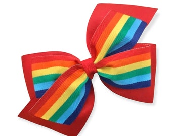 Rainbow hair bow - rainbow bow, hair bows, girls hair bows, hair bows for girls, toddler hair bows, big hair bows, boutique bows, baby bows