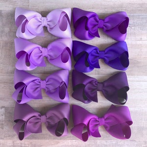 YOU PICK purple hair bow - hair bows for girls, toddler hair bows, boutique hair bows, 4 inch hair bows