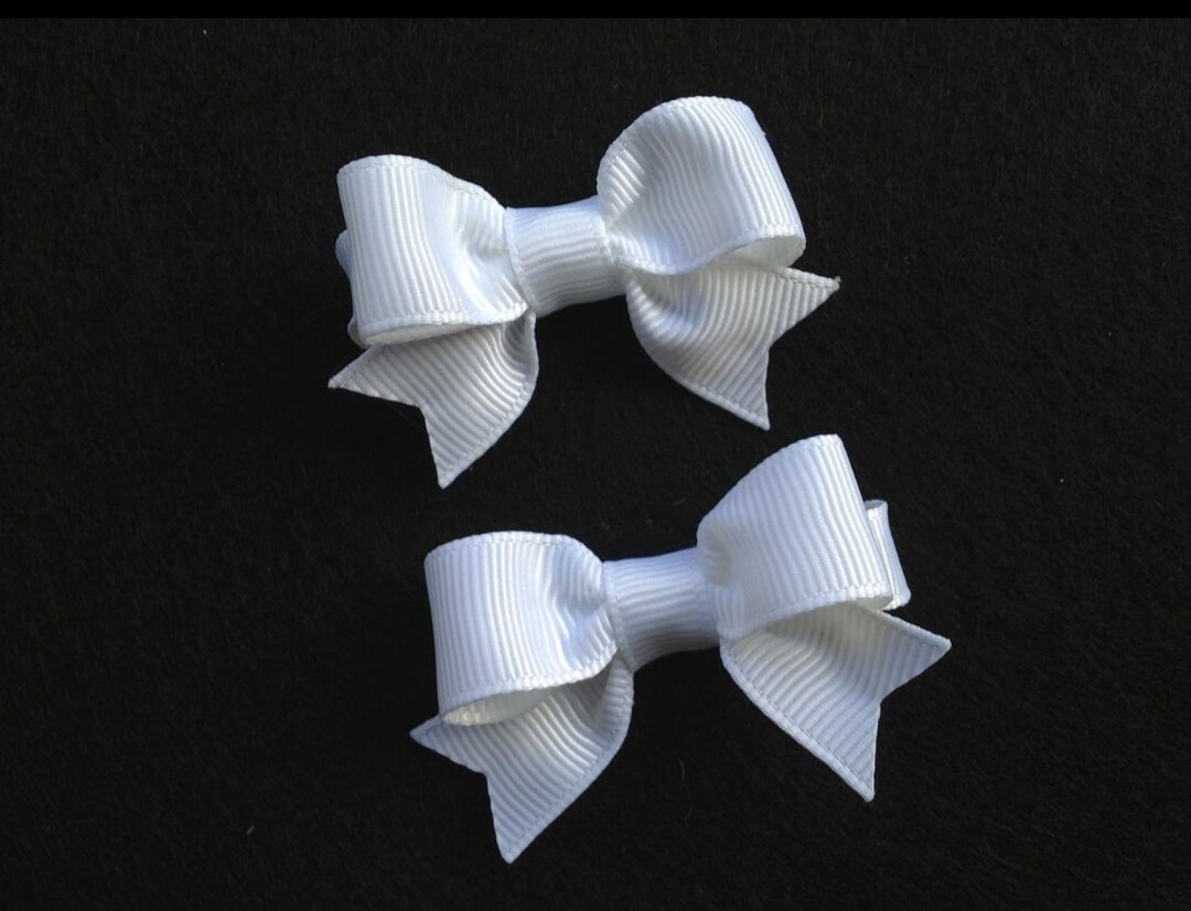 Pigtail Hair Bows: 2-inch Ribbon Bows, Baby Toddler Clips (set of 2) - Etsy