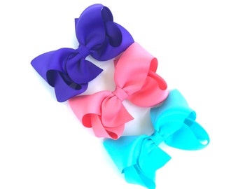 PICK 3 hair bows - hair bows, bows, hair bows for girls, baby bows, hair clips, toddler bows, boutique bows, 4 inch hair bows