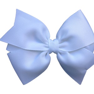 White hair bow white bows, hair bows, hair clips, hair bows for girls, toddler bows, baby bows, big hair bows image 1