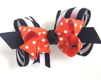 Halloween hair bow - Halloween bows, 4 inch hair bow, hair clips