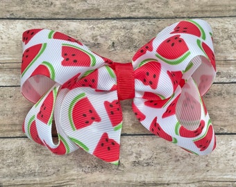 Watermelon hair bow - hair bows, bows for girls, baby bows, toddler hair bows, girls bows, boutique hair bows