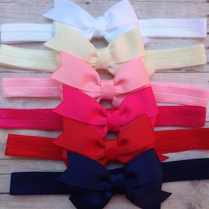 YOU PICK 6 baby headbands -  baby girl headbands, baby headband bows, newborn headbands, baby bows, baby girl bows, baby bow headbands
