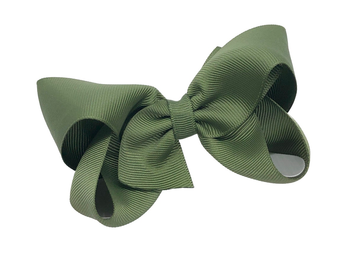 Olive Green Hair Bow Hair Bows for Girls Toddler Hair Bows Etsy