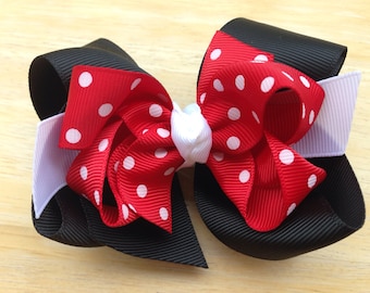 Girls hair bows - hair bows, bows for girls, baby bows, toddler hair bows, girls bows, boutique hair bows, minnie mouse bows