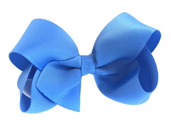 Carolina blue hair bow - hair bows, bows for girls, toddler bows, baby bows, 4 inch hair bows, big hair bows