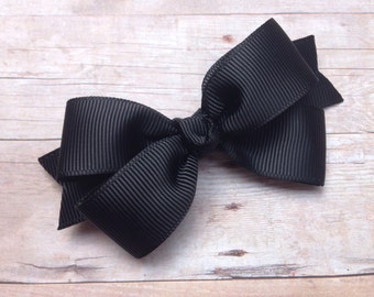 Black hair bow - hair bows, girls hair bows, toddler hair bows, baby bows, boutique hair bows, hair bows for girls