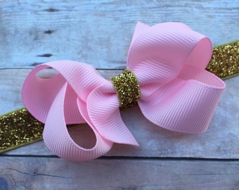 Baby headband - pink baby headband, baby headbands, baby bow headbands, newborn headbands, baby bows, baby headband bows, baby girl headband
