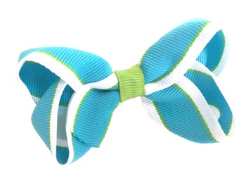 Turquoise hair bow - hair bows for girls, baby bows, toddler bows, boutique hair bows, hair clips