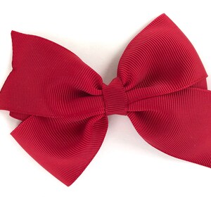 Dark red hair bow hair bows, hair bows for girls, 4 inch hair bows, toddler hair bows, baby bows, pigtail bows image 4