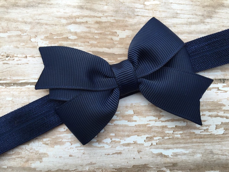 Navy Blue Baby Headband Baby Headbands Bow Headbands Etsy
