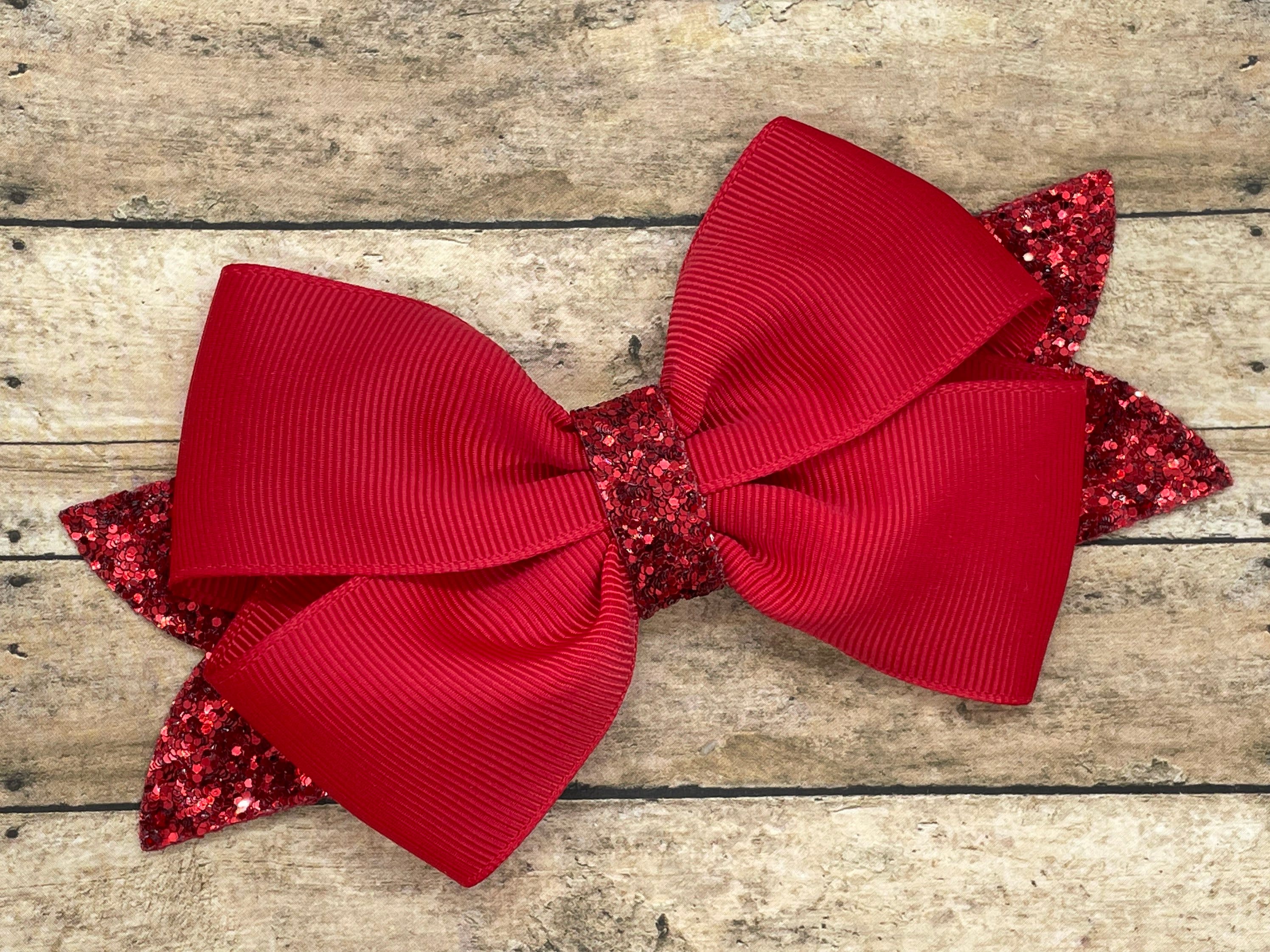  Red Hair Ribbons for Women Bow Clips for Girls