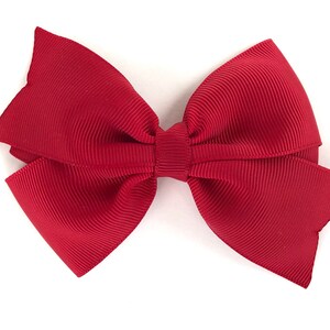 Dark red hair bow hair bows, hair bows for girls, 4 inch hair bows, toddler hair bows, baby bows, pigtail bows image 1