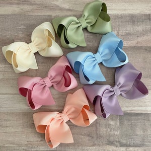 Spring hair bows YOU PICK bows for girls, hair clips, baby bows, toddler hair bows, boutique bows, 4 inch hair bows image 2