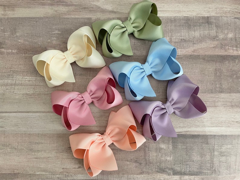 Spring hair bows YOU PICK bows for girls, hair clips, baby bows, toddler hair bows, boutique bows, 4 inch hair bows image 2