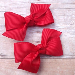 Pigtail Hair Bows: 2.25&quot; Ribbon Bows, You Pick Color (Set of 2)