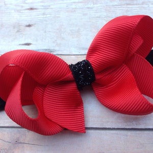 Red baby headband baby headband bows, baby girl headbands, newborn headbands, baby bows, hair bows image 1