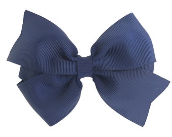 Navy blue hair bow - hair bows, bows for girls, baby bows, toddler hair bows, girls hair bows, pigtail bows, hairbows