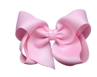 Light pink hair bow - hair bows, bows for girls, toddler hair bows, boutique hair bows, 4 inch hair bows