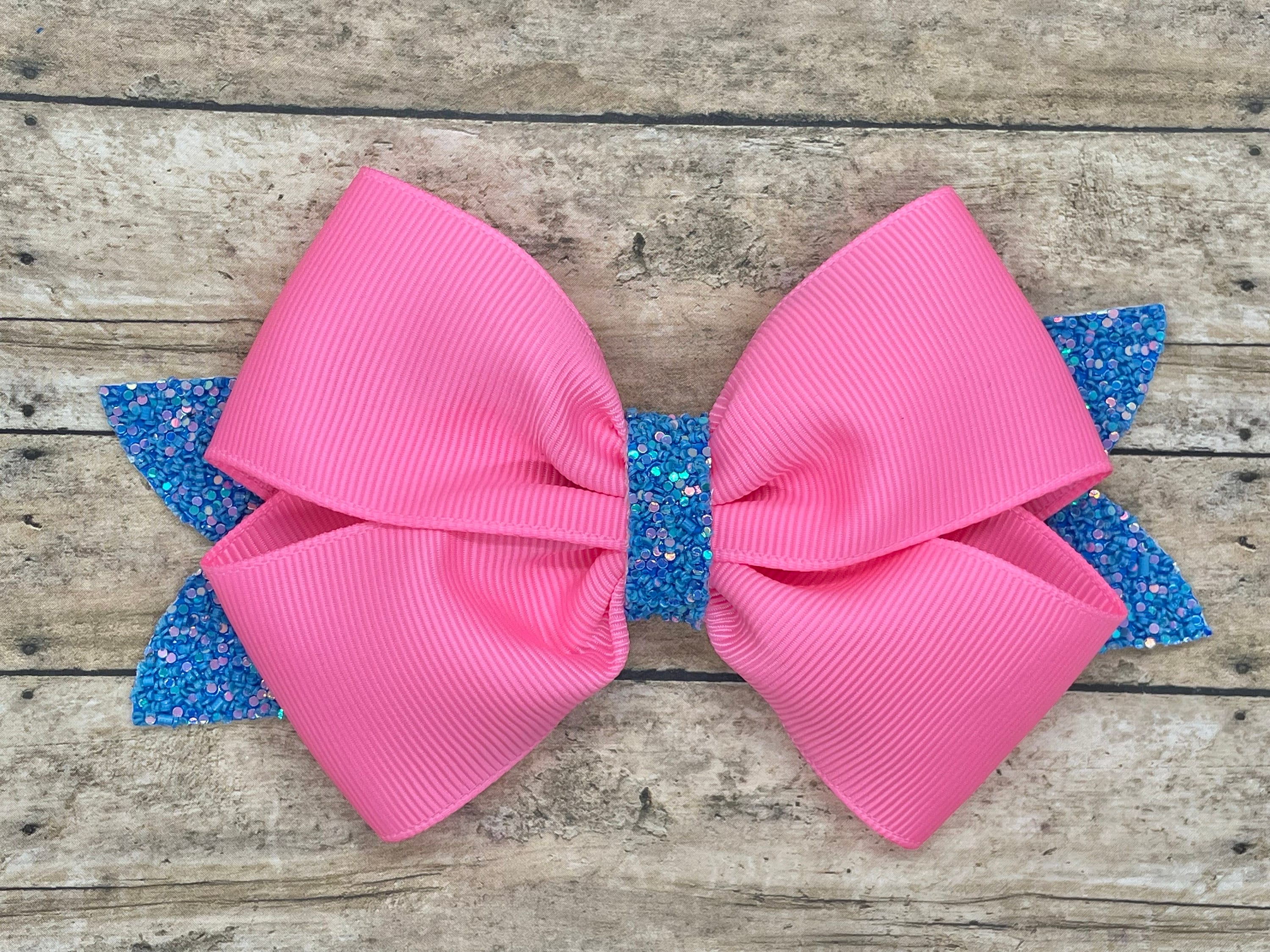 LOVESHACKFANCY Hair Bow 2pk in PINK and BLUE LoveShackFancy Lavender and Cream Floral Bow Scrunchie Duo main image 3