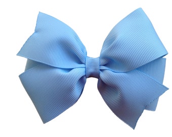 Light blue hair bow - hair bows, hair clips, hair bows for girls, girls bows, toddler bows, 4 inch hair bows