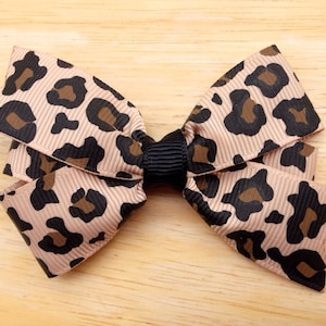 Leopard print hair bow - hair bows for girls, 3 inch hair bows, girls hair bows, toddler hair bows, baby bows