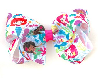 Mermaid Hair bow - hair bows for girls, baby bows, girls hair bows, toddler bows, 4 inch hair bows