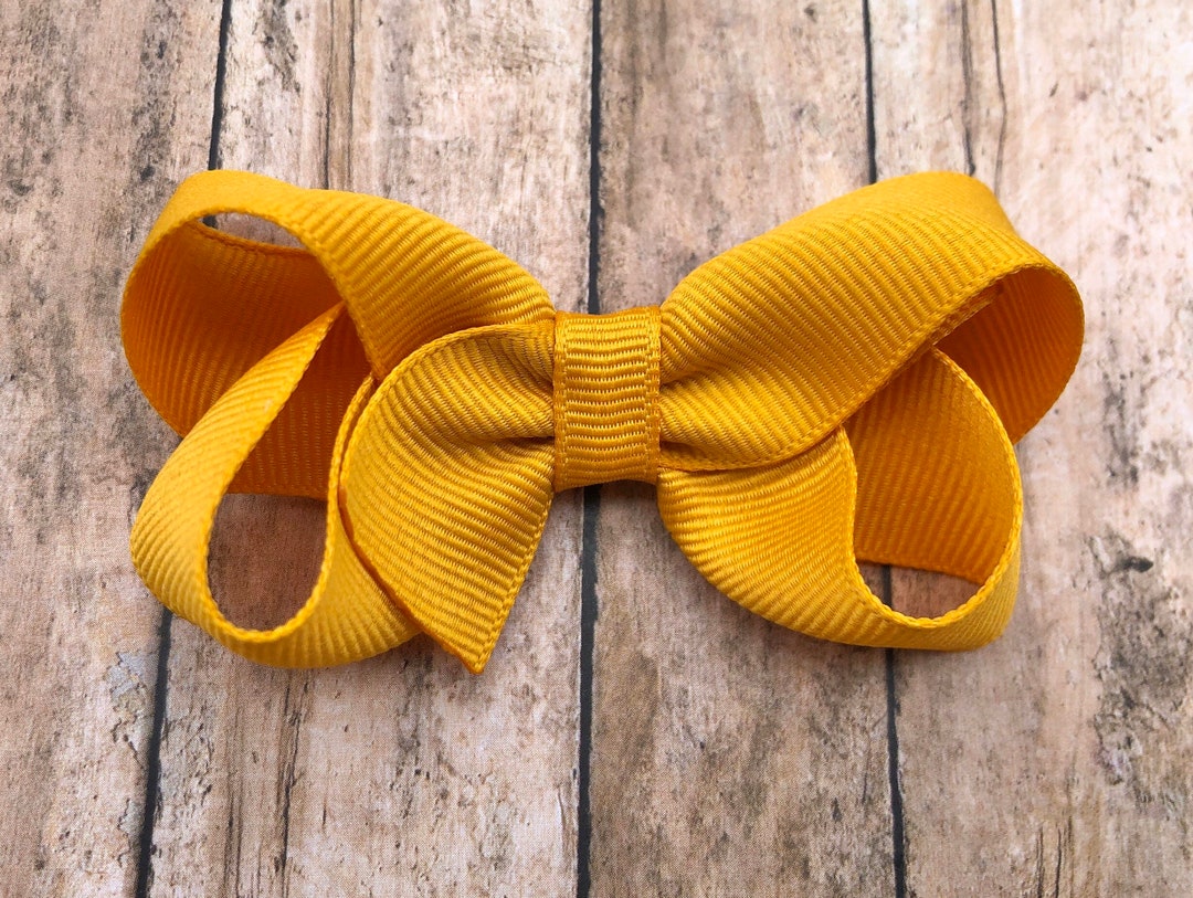 Fermaglio Per Capelli Giallo Con Fiocco Di Nastro - Per Bambina Primavera - Foto 4