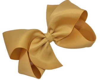 Gold hair bow - hair bows for girls, boutique bows, toddler hair bows, big hair bows