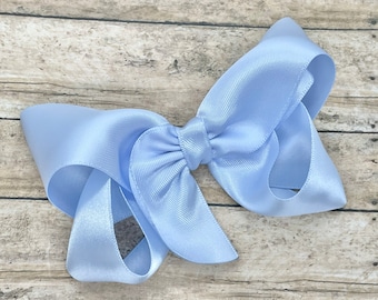 Icy blue satin hair bow - hair bows, bows, hair clips, hair bows for girls, baby bows, toddler bows, girls bows, girls hair bows, hair bow