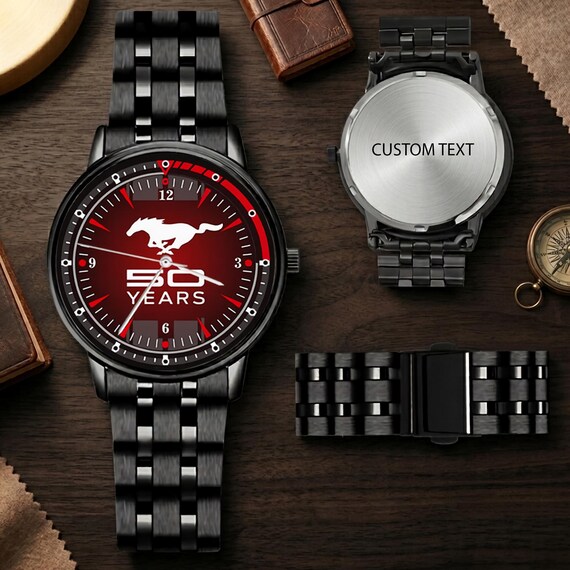 50th Anniversary Design, Car Lovers and Collectors, Gift Personalized Engraved Watch | Automotive Timepiece