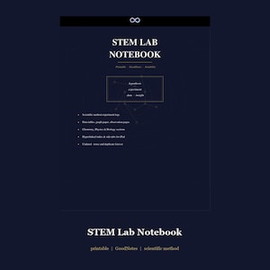 Lab Notebook Printable | STEM Science Experiment Log PDF | GoodNotes Notability Digital Lab Journal (Digital Download)