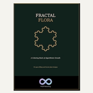 Kolorowanka „Fractal Flora” | Strony ze sztuką matematyczną, algorytmiczny wzrost (pobierz plik PDF)