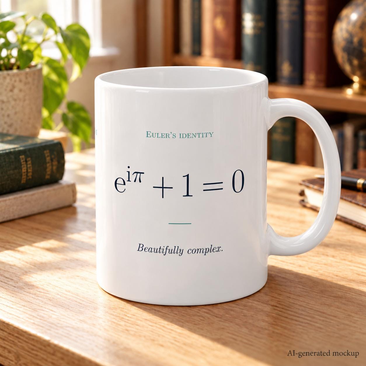 Euler's Identity Mug — 11 oz White Ceramic lifestyle photo 1