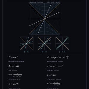 Special Relativity Poster | Einstein Physics Equations Wall Art | Minkowski Spacetime | Classroom Decor | Digital Download