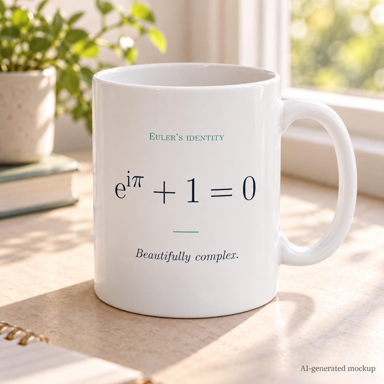 Euler's Identity Mug — 11 oz White Ceramic lifestyle photo 2
