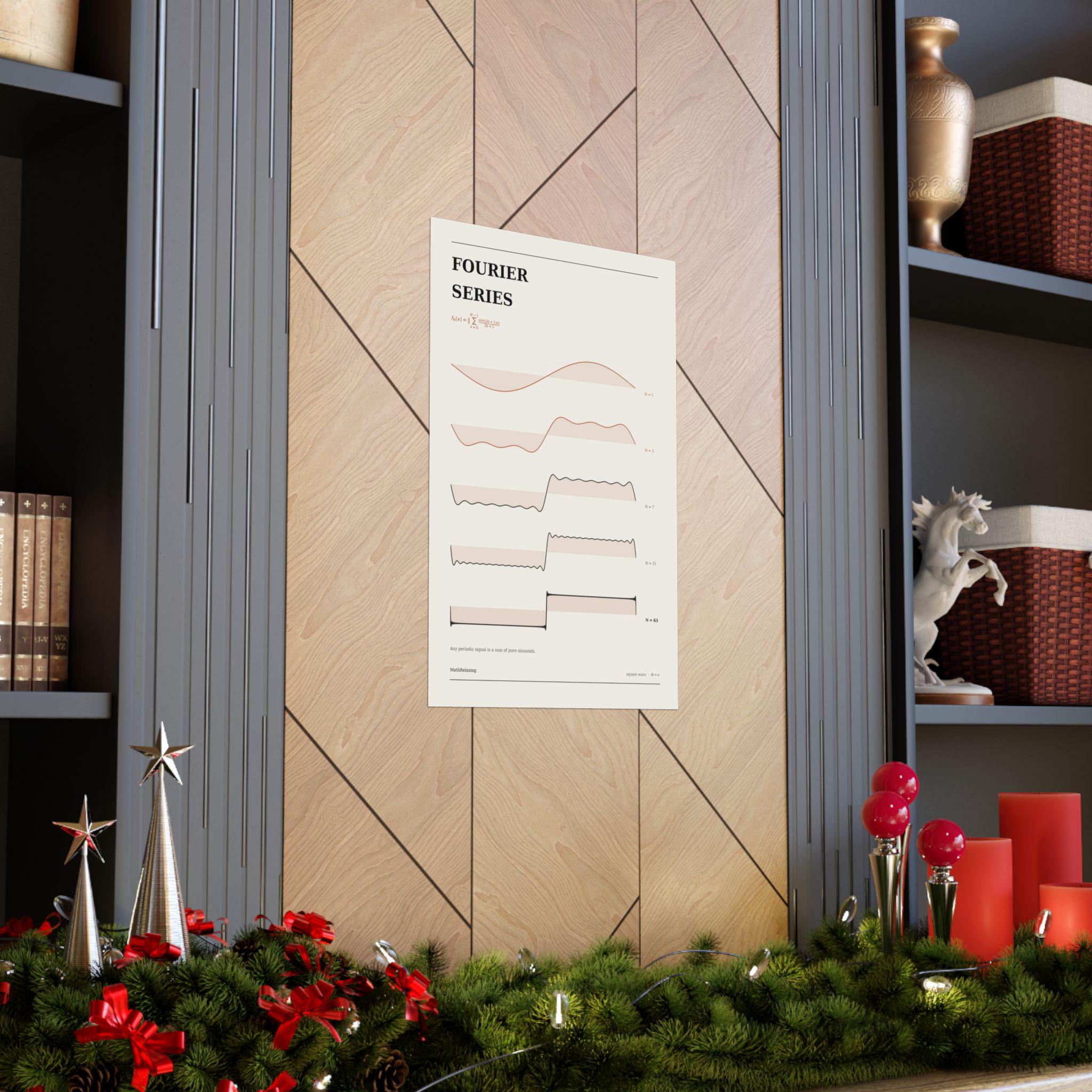 Fourier Series Poster — Square Wave Harmonics, Matte Science Print lifestyle photo 4