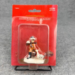 Santa's Workbench Boy Feeding Goose Christmas Village Accessory 433-1039