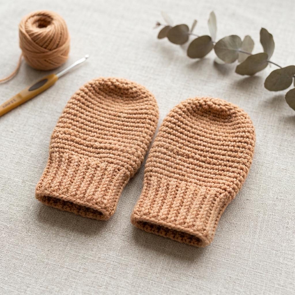 39 Crochet Mittens with Ornaments, Fingerless Mitts, and Baby Sets 9 Crochet Baby Mittens