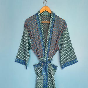Vintage silk patchwork kimono robe, boho patchwork kimono jacket, long silk kimono cardigan, Japanese style robe, festival wear