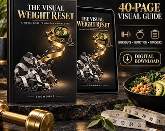 E-book over gewichtsverlies (PDF): Visuele workouts, maaltijdplanning en gewoonte-trackers