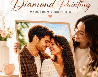 Couple Photo Gift: Custom Diamond Painting Kit, Round Or Square 20x20cm–50x80cm