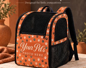Pet Carrier Backpack for Cats and Small Dogs, Animal Print, Mesh Panels