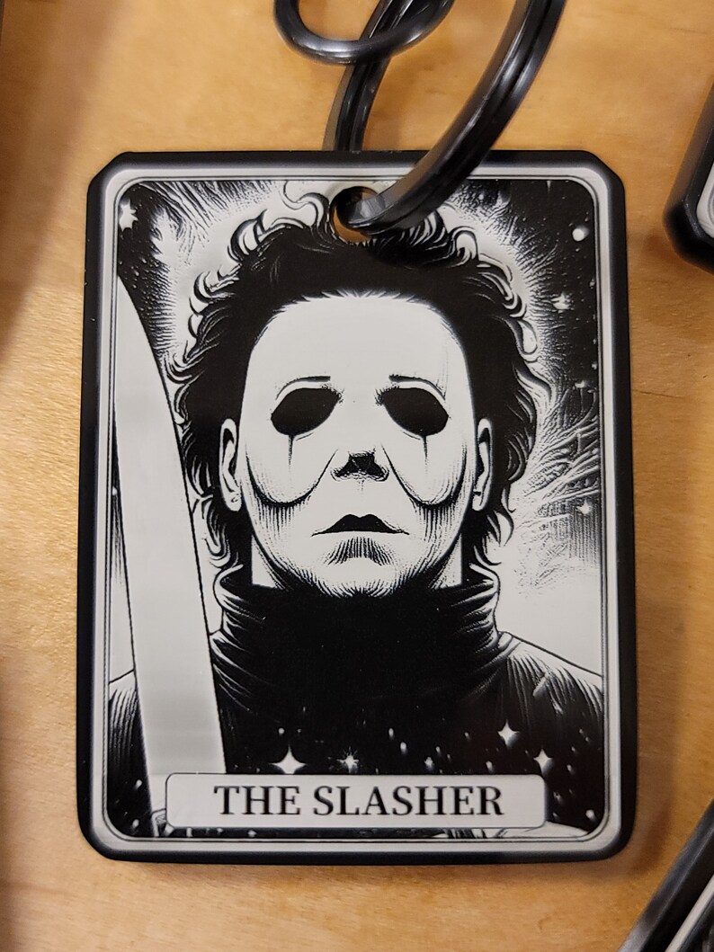 Engraved Black Acrylic Horror ghostface, Scream, Slasher Tarot Card