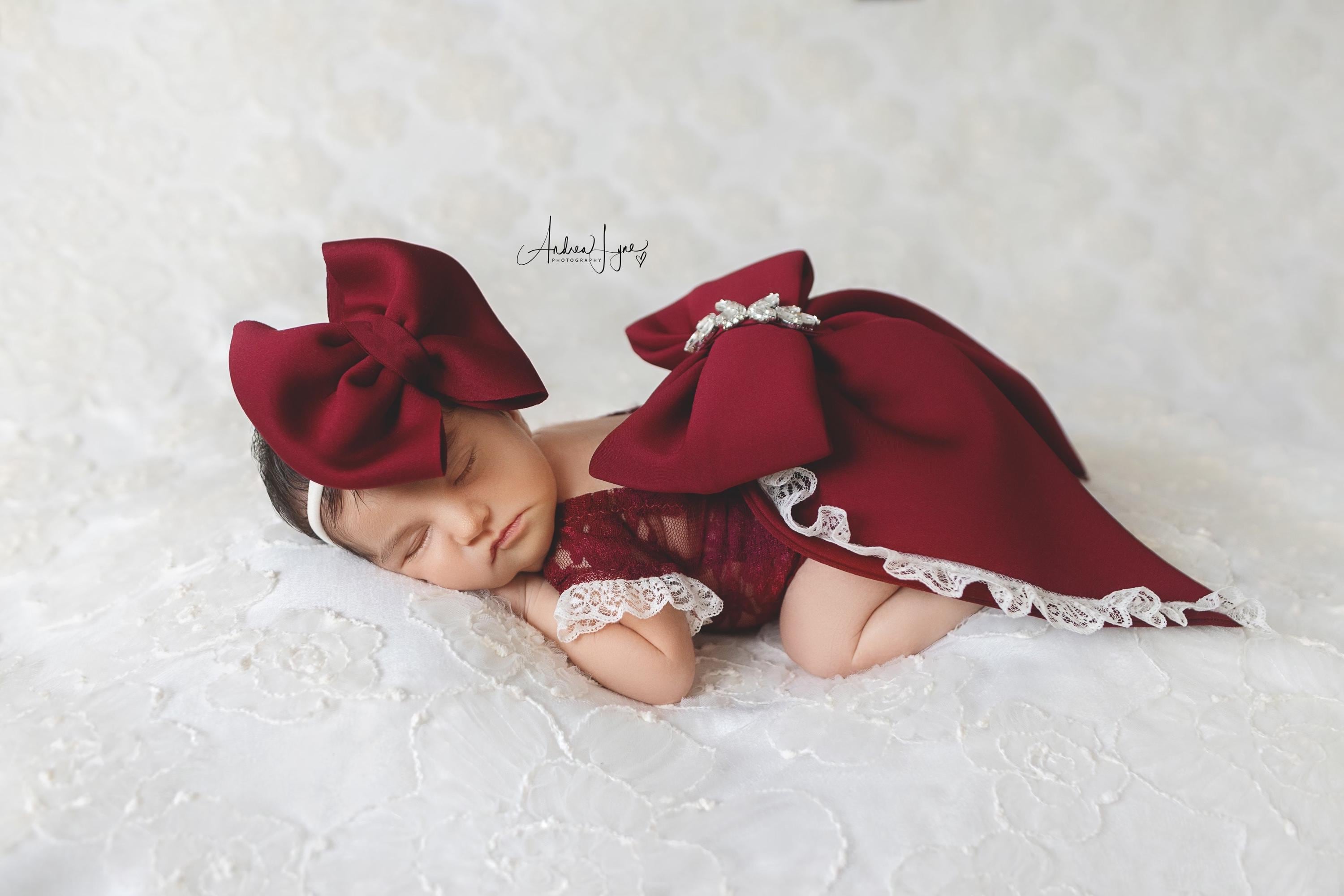 Newborn Burgundy Dress - Etsy
