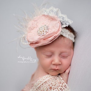 Newborn headband, baby headband, blush headband, flower girl headband, Wedding headband, headband for baby, baby prop, newborn prop, props