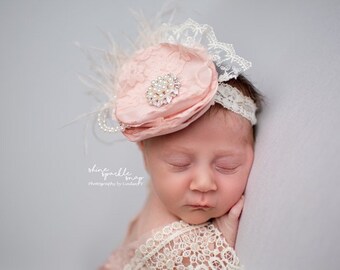 Newborn headband, baby headband, blush headband, flower girl headband, Wedding headband, headband for baby, baby prop, newborn prop, props
