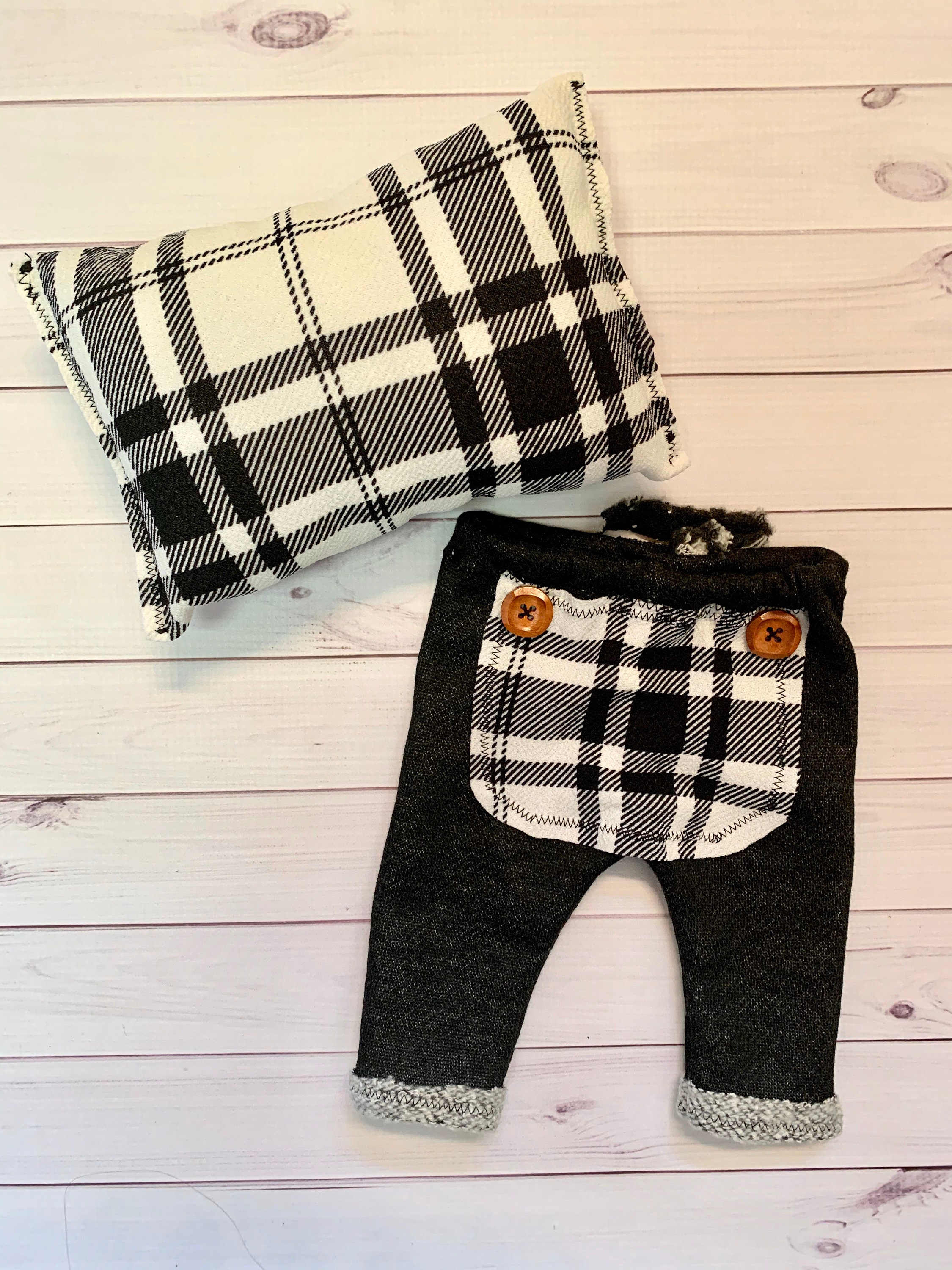 Newborn boy set newborn photo prop photography prop plaid | Etsy